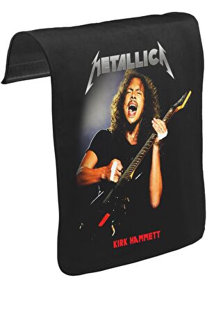 Metallica - Kirk Hammett Unisex Siyah Tak-Çıkar Postacı Çanta Kapağı CK-292