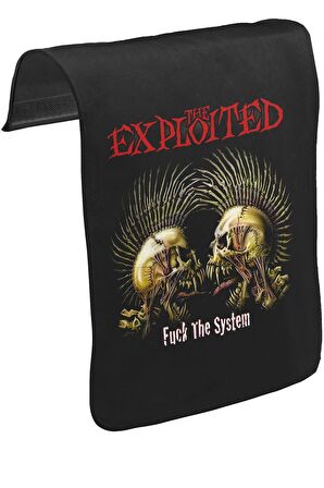 The Exploited Unisex Siyah Tak-Çıkar Postacı Çanta Kapağı CK-354