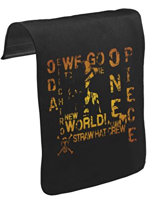 One Piece - Straw Hat Unisex Siyah Tak-Çıkar Postacı Çanta Kapağı CK-367