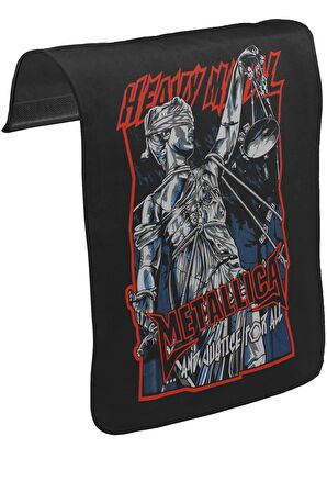 Metallica - And Justice For All Unisex Siyah Tak-Çıkar Postacı Çanta Kapağı CK-39