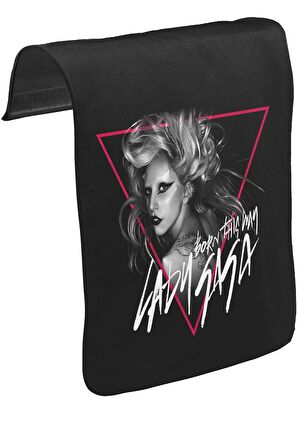 Lady Gaga - Born this Way Unisex Siyah Tak-Çıkar Postacı Çanta Kapağı CK-393