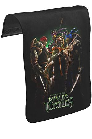 Ninja Turtles Unisex Siyah Tak-Çıkar Postacı Çanta Kapağı CK-408