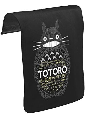 Totoro Unisex Siyah Tak-Çıkar Postacı Çanta Kapağı CK-432
