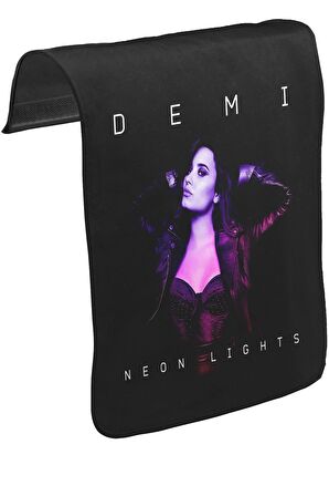 Demi Lovato - Neon Lights Unisex Siyah Tak-Çıkar Postacı Çanta Kapağı CK-436
