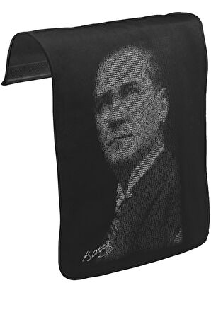 Atatürk - Gençliğe Hitabe Unisex Siyah Tak-Çıkar Postacı Çanta Kapağı CK-443