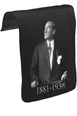 Atatürk - 1881-1938 Unisex Siyah Tak-Çıkar Postacı Çanta Kapağı CK-445