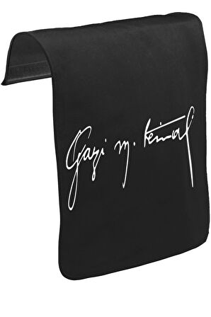 Atatürk - Gazi Mustafa Kemal Unisex Siyah Tak-Çıkar Postacı Çanta Kapağı CK-448