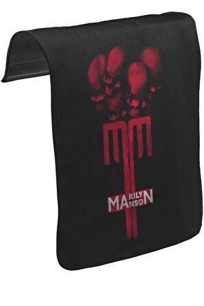 Marilyn Manson - MM Unisex Siyah Tak-Çıkar Postacı Çanta Kapağı CK-470