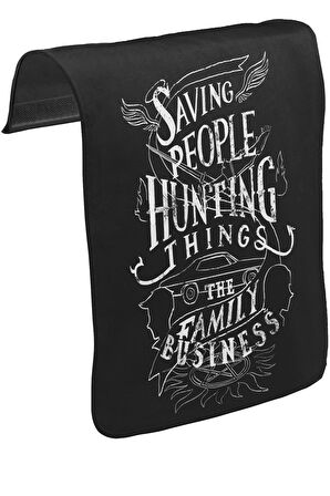 Supernatural - The Family Business Unisex Siyah Tak-Çıkar Postacı Çanta Kapağı CK-523