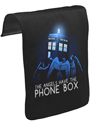 Doctor Who - Angels Have The Phone BoxUnisex Siyah Tak-Çıkar Postacı Çanta Kapağı CK-541