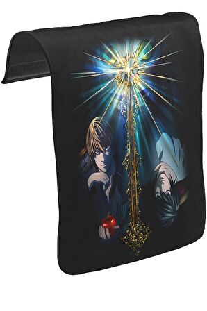Death Note - II Unisex Siyah Tak-Çıkar Postacı Çanta Kapağı CK-552