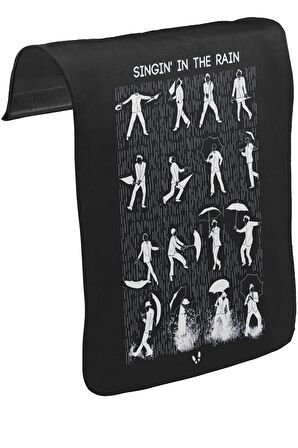 Singin In The Rain Unisex Siyah Tak-Çıkar Postacı Çanta Kapağı CK-573
