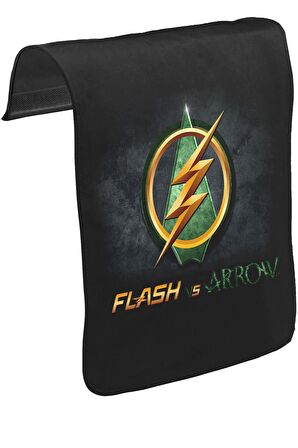 Flash vs Arrow Unisex Siyah Tak-Çıkar Postacı Çanta Kapağı CK-577