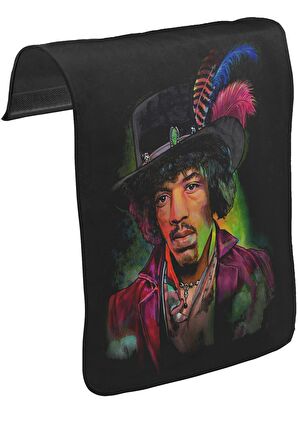 Jimi Hendrix Unisex Siyah Tak-Çıkar Postacı Çanta Kapağı CK-588
