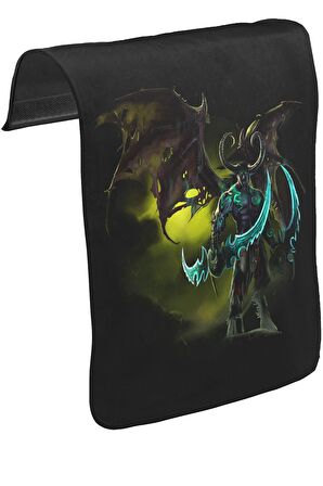 Warcraft - Illidan Stormrage Unisex Siyah Tak-Çıkar Postacı Çanta Kapağı CK-604