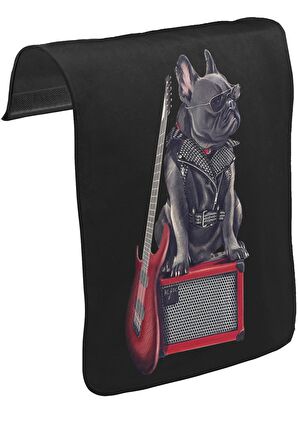 Rocker Dog Unisex Siyah Tak-Çıkar Postacı Çanta Kapağı CK-61