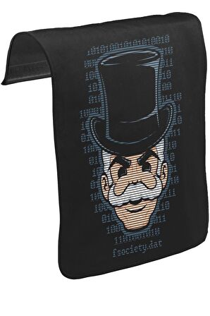 Mr. Robot - FSociety Unisex Siyah Tak-Çıkar Postacı Çanta Kapağı CK-736