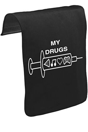 My Drugs Unisex Siyah Tak-Çıkar Postacı Çanta Kapağı CK-768