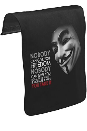 Vandetta - Freedom Unisex Siyah Tak-Çıkar Postacı Çanta Kapağı CK-774