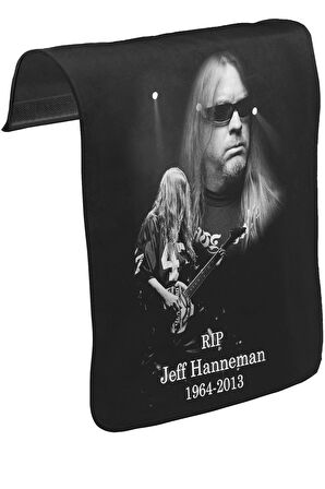 Jeff Hanneman - RIP Unisex Siyah Tak-Çıkar Postacı Çanta Kapağı CK-803