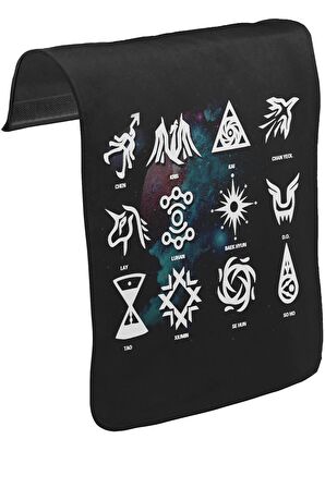 EXO - Signs Unisex Siyah Tak-Çıkar Postacı Çanta Kapağı CK-809