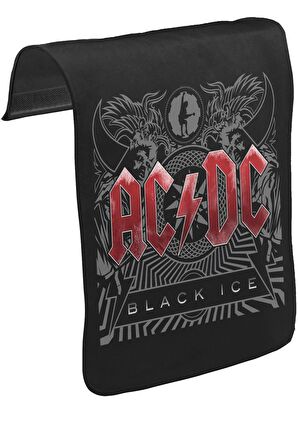 AC DC - Black Ice Unisex Siyah Tak-Çıkar Postacı Çanta Kapağı CK-836