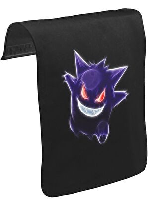 Pokemon Go - Gengar Unisex Siyah Tak-Çıkar Postacı Çanta Kapağı CK-852