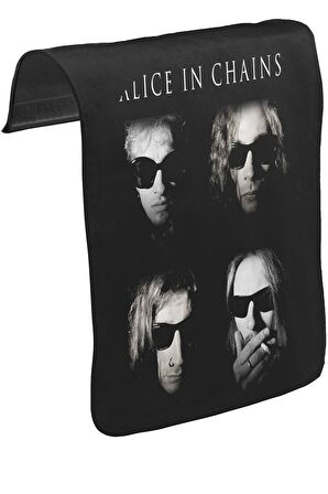 Alice in Chains - Group Unisex Siyah Tak-Çıkar Postacı Çanta Kapağı CK-877