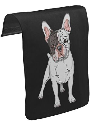 French Bulldog Unisex Siyah Tak-Çıkar Postacı Çanta Kapağı CK-878