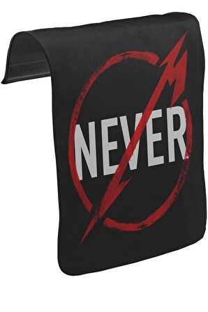 Metallica - Never Logo Unisex Siyah Tak-Çıkar Postacı Çanta Kapağı CK-879