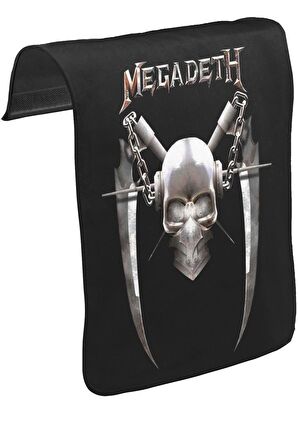Megadeth - Vic 6 Unisex Siyah Tak-Çıkar Postacı Çanta Kapağı CK-880