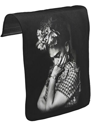 Frida Kahlo Unisex Siyah Tak-Çıkar Postacı Çanta Kapağı CK-888