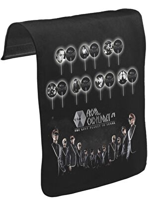 EXO - The Lost Planet Unisex Siyah Tak-Çıkar Postacı Çanta Kapağı CK-937