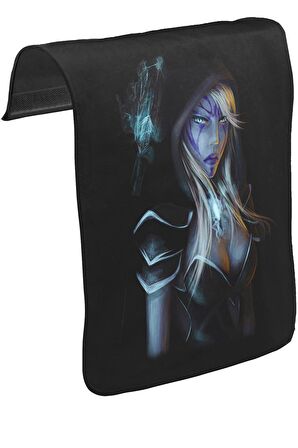 Dota 2 - Drow Ranger II Unisex Siyah Tak-Çıkar Postacı Çanta Kapağı CK-949