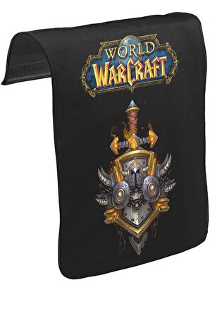World of Warcraft - Logo Unisex Siyah Tak-Çıkar Postacı Çanta Kapağı CK-954
