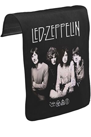 Led Zeppelin - Grup Unisex Siyah Tak-Çıkar Postacı Çanta Kapağı CK-982