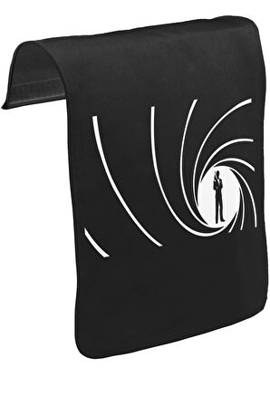 James Bond - Never Say Never Unisex Siyah Tak-Çıkar Postacı Çanta Kapağı CK-989