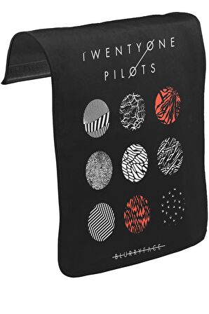 Twenty One Pilots - Blurryface Unisex Siyah Tak-Çıkar Postacı Çanta Kapağı CK-995