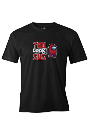 Among Us You Look Sus Siyah Erkek Tshirt