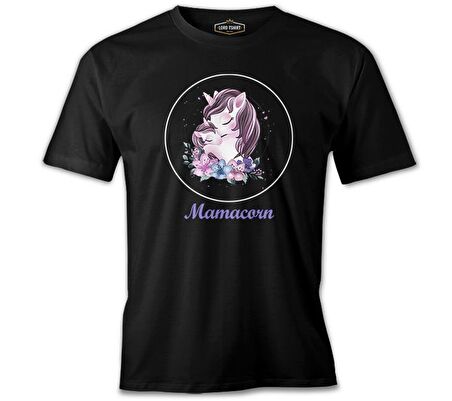 Mamacorn Çiçek Anneler Günü Siyah Unisex Tshirt
