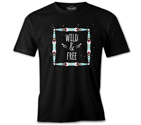 Wild and Free Siyah Erkek Tshirt