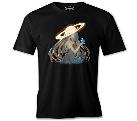 Yörünge Elmas Siyah Erkek Tshirt