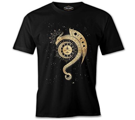 Dragon ve Ay Siyah Erkek Tshirt
