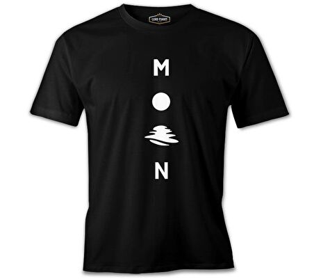 Moon on the Sea Siyah Erkek Tshirt