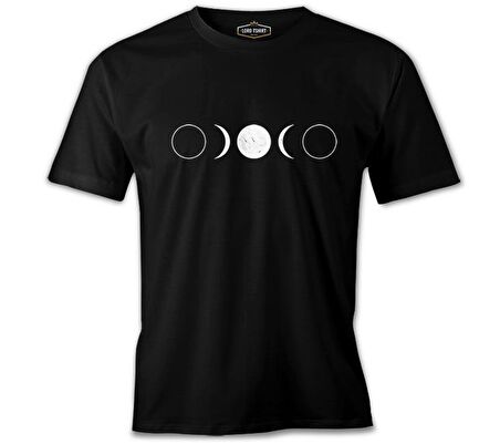 Full Moon Double Half Siyah Erkek Tshirt