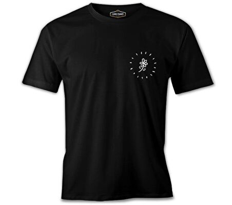Flower Shining Siyah Erkek Tshirt