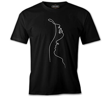 Man on Her Neck Siyah Erkek Tshirt