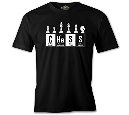 Satranç - Elementler Siyah Erkek Tshirt