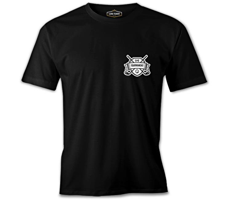 Golf Kulübü - Turnuva Siyah Erkek Tshirt
