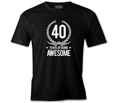 Awesome 40 Years Siyah Erkek Tshirt